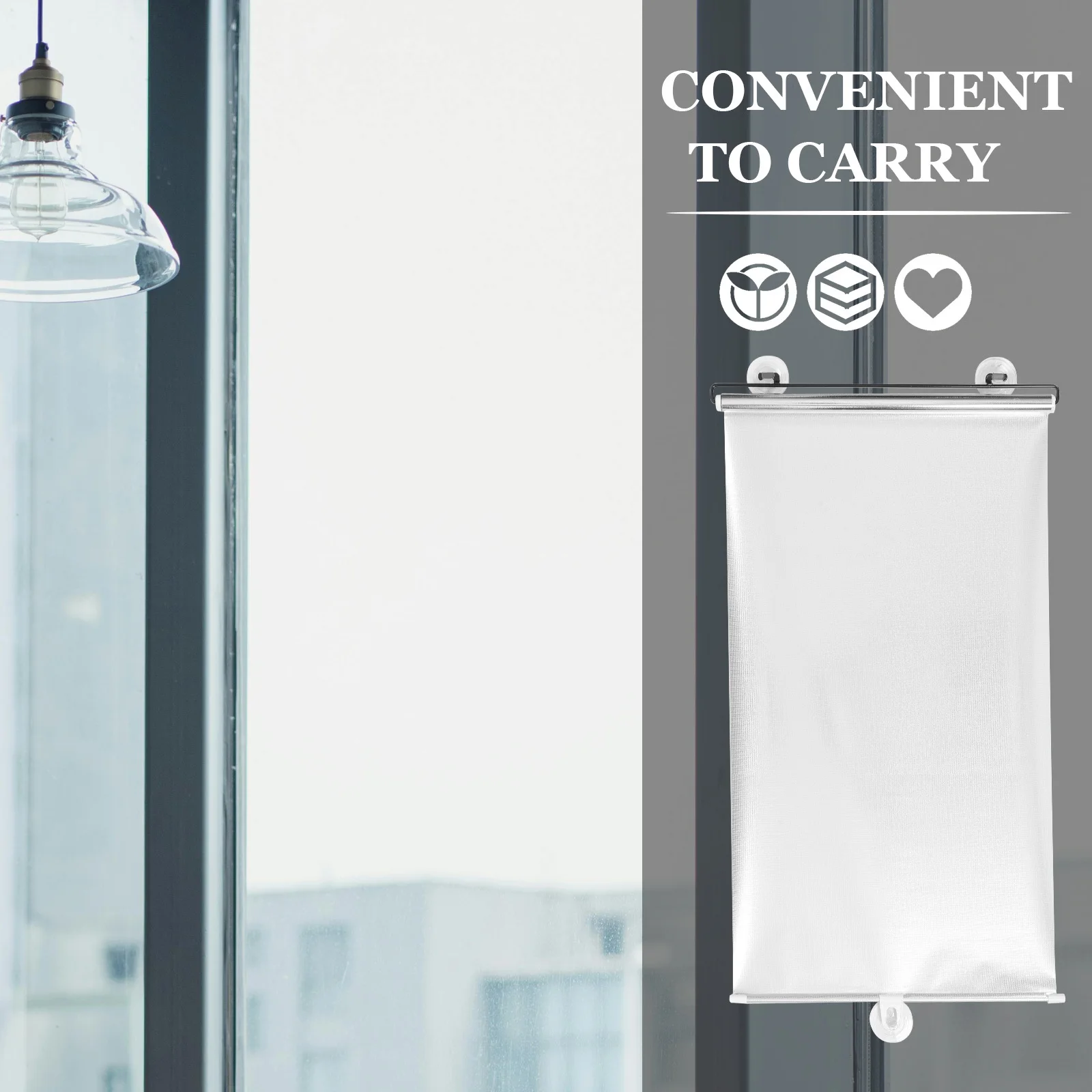 Verduisterende Schaduw Zuignap Mount Zonnebrandcrème Rolgordijn Voor Slaapkamer Keuken Balkon Auto Zijruit Tijdelijke Privacy