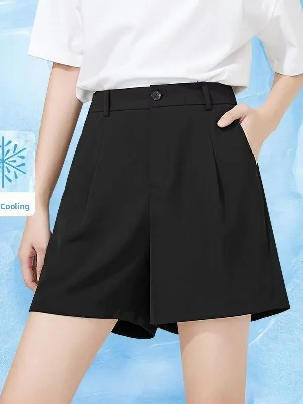 

Лето 2026: Новые тонкие эластичные шорты-бермуды больших размеров с широкими штанинами, свободные, стройнящие, скрывающие бедра