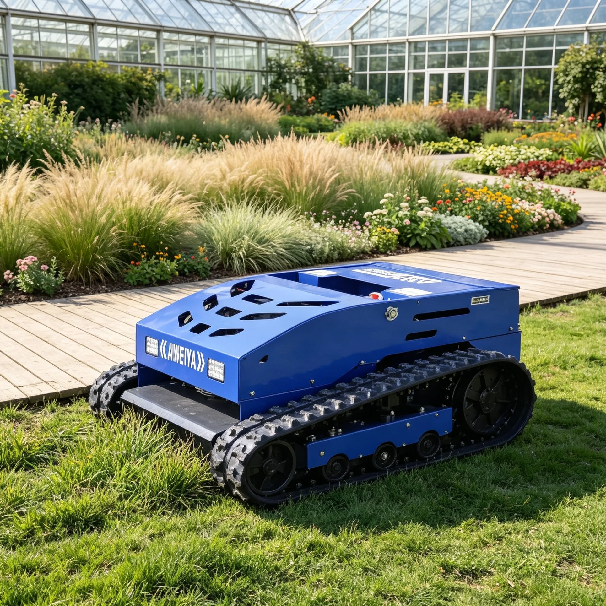 Customized Wireless Four-stroke Engine Remote Control Self-propelled Mower Tracked Type For Farm Grass Cutting