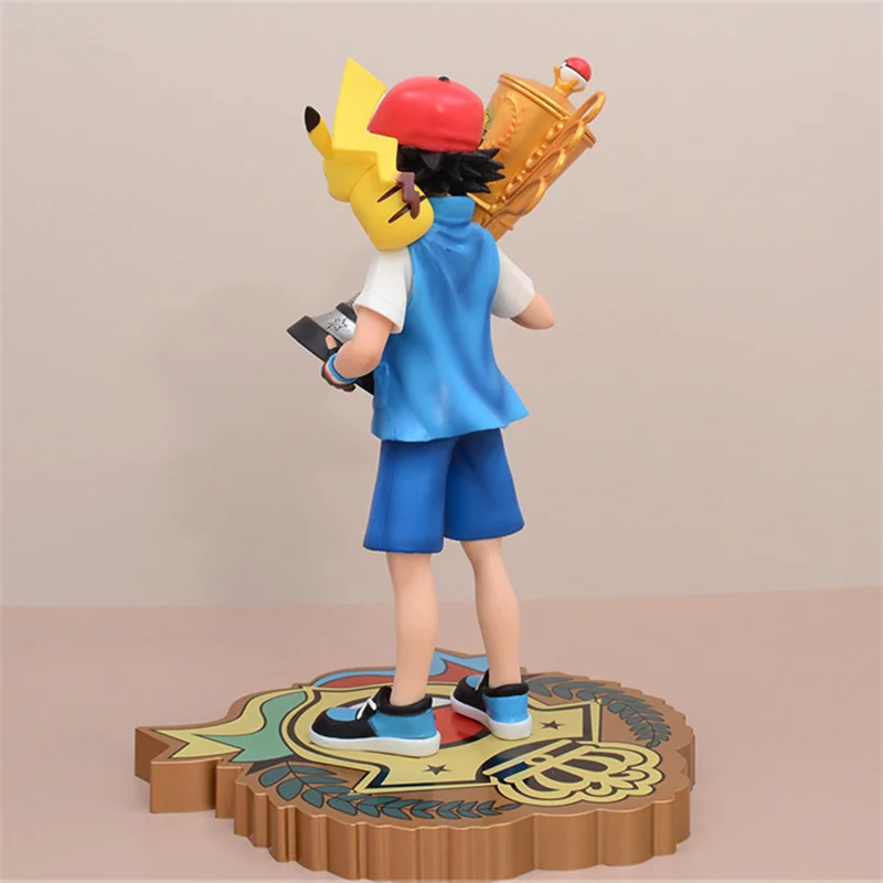 2024 nowy 26cm mistrz Pokemon Pikachu Ash Ketchum Model kreskówki kolekcja modeli z pcv ozdoby na biurko prezenty