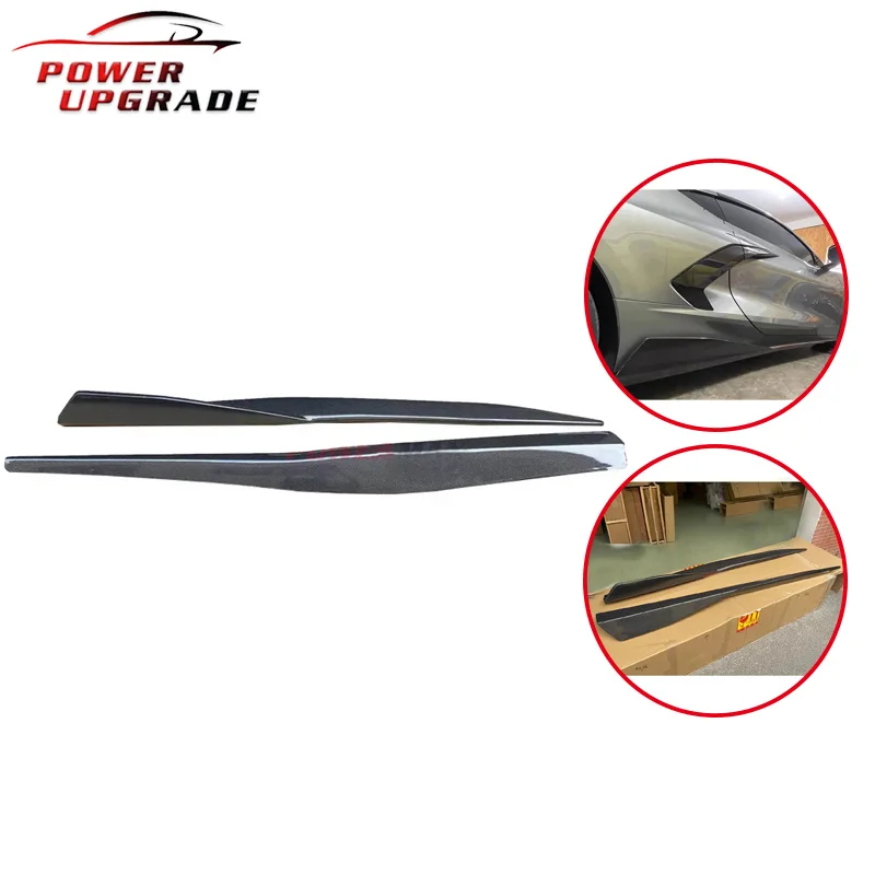 Wholesale For Chevrolet Corvette C8 2-Door Coupe 5VM Style Carbon Fiber Side Skirts Side Splitter