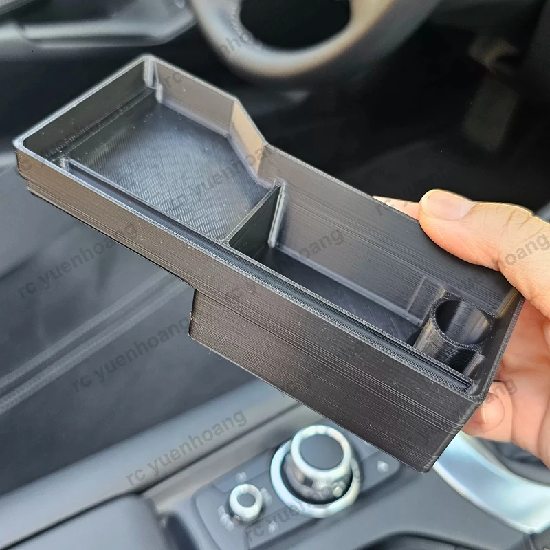 1PCS For Mazda MX-5 ND Car Interior Accessories 3D Printed ABS Armrest Box Storage Tray Black Compartment Organizer Divider