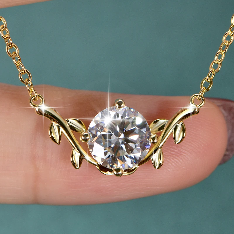 

Сертифицированное ожерелье Lnkry с муассанитом 8 мм 2,0 карата для женщин, изысканные подвески, свадебные украшения, подарок