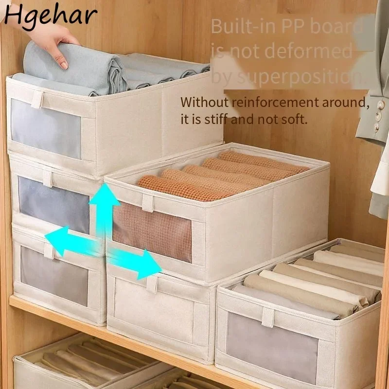 Storage Boxes Large Capacity Clothes Toys Organizer Folding Durable Breathable Damp-proof Household Dormitory Wardrobe Closets