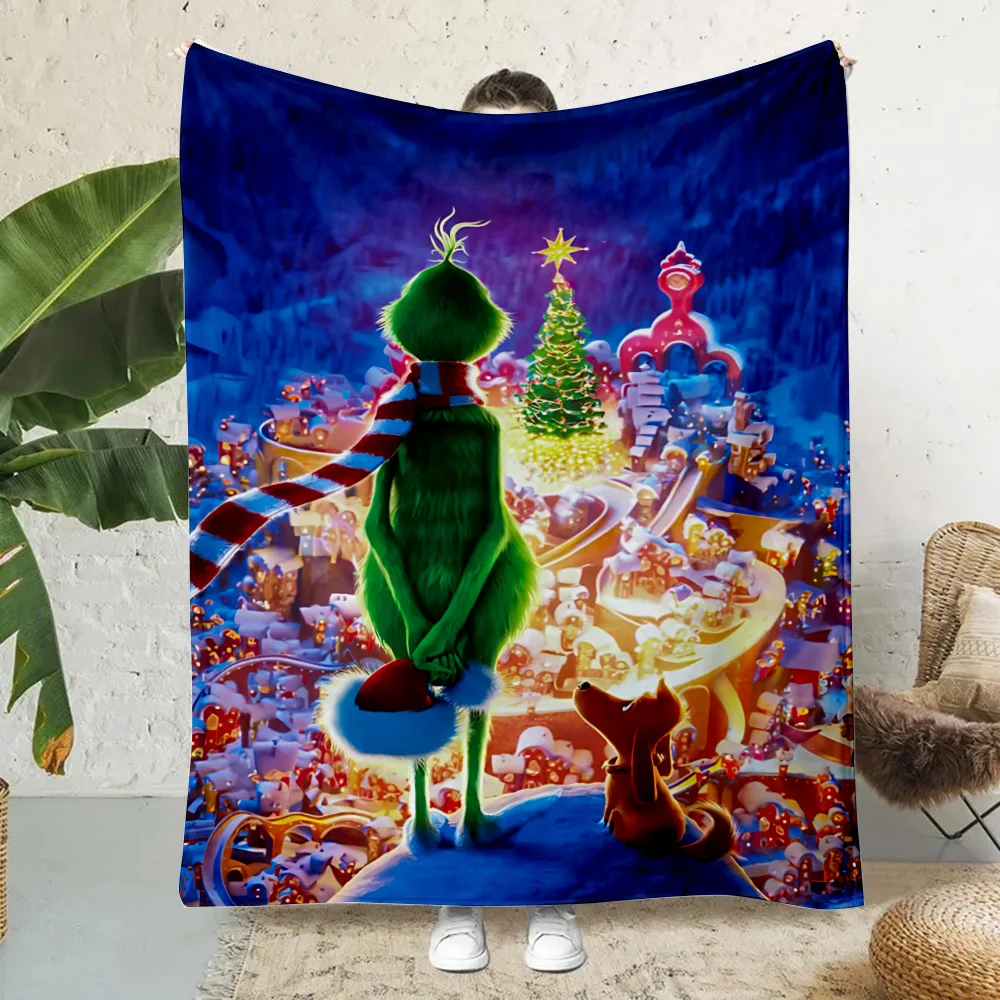 Hot Cartoon Funny Printed Blanket Picnic Blankets Warm Blanket Soft and Comfortable Blanket-G-grinchs Home Travel Birthday Gift