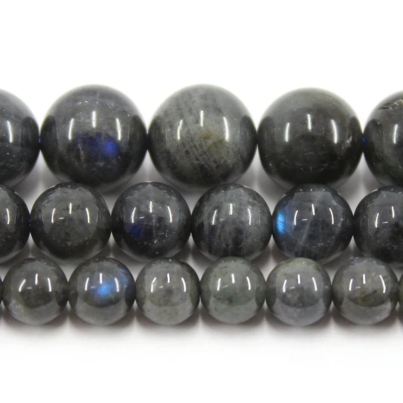 

Natural Labradorite Blue Light 6 8 10MM Polish Smooth Round Loose Strand Stone Beads For Jewelry Making Bracelets Necklace