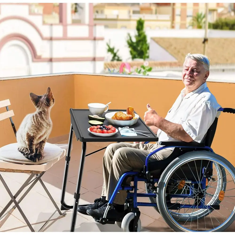 ถาดอาหารสำหรับดูทีวีแบบปรับได้ 2 ชิ้น สำหรับวางบนเตียงและโซฟา มี 6 ระดับความสูง และ 3 ระดับการเอียง