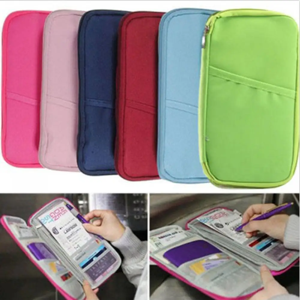 

Passport Holder Pen Ticket Wallet Handbag Id Credit Card Bag Organiser Zip Large Capacity Travel Storage Card Bag