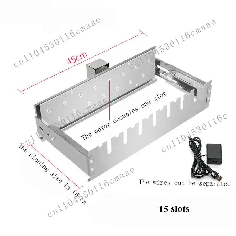 Portable 15-cylinder string electric rotating barbecue grill, 5V DC motor supports mobile power supply, ideal for courtyard