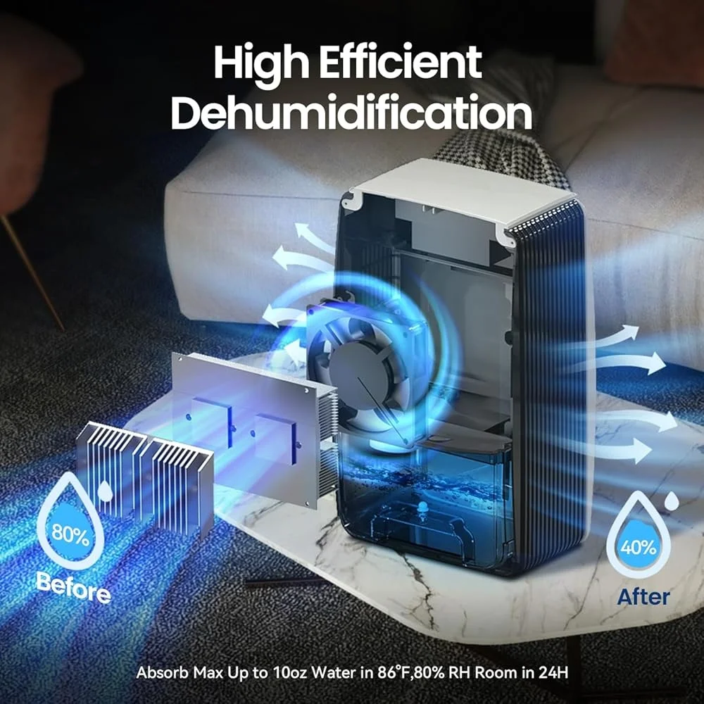 ポータブル除湿機 連続排水付き 95 オンス 自動シャットオフ アロマセラピー 静かなデザイン ホーム ベッドルーム 地下室 RV