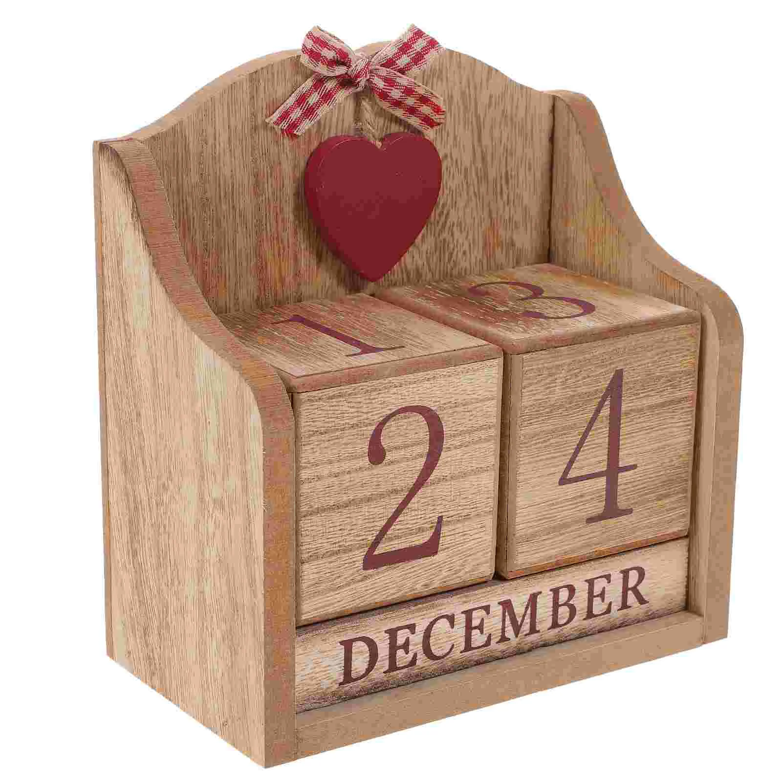 Wooden Calendar Home Decor Calendars Desk Blocks Office Perpetual Cubes Desktop Wooden Style Bamboo Manual Turning