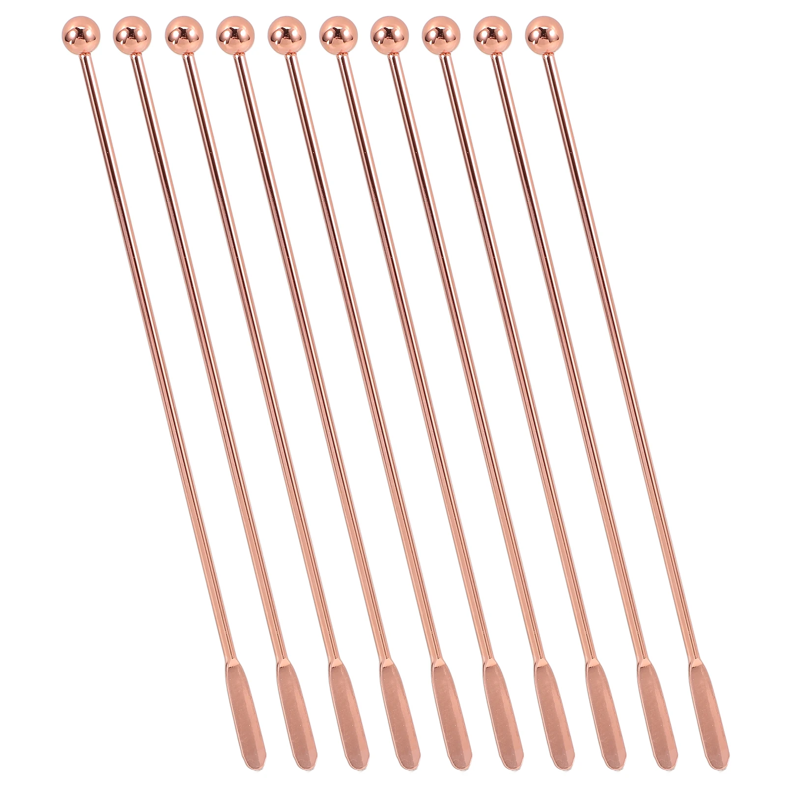 

10pcs Stainless Steel Cocktail Mixing Spoon Reusable Bar Spoon for Drinks Coffee Milk Tea Easy Clean Durable Design