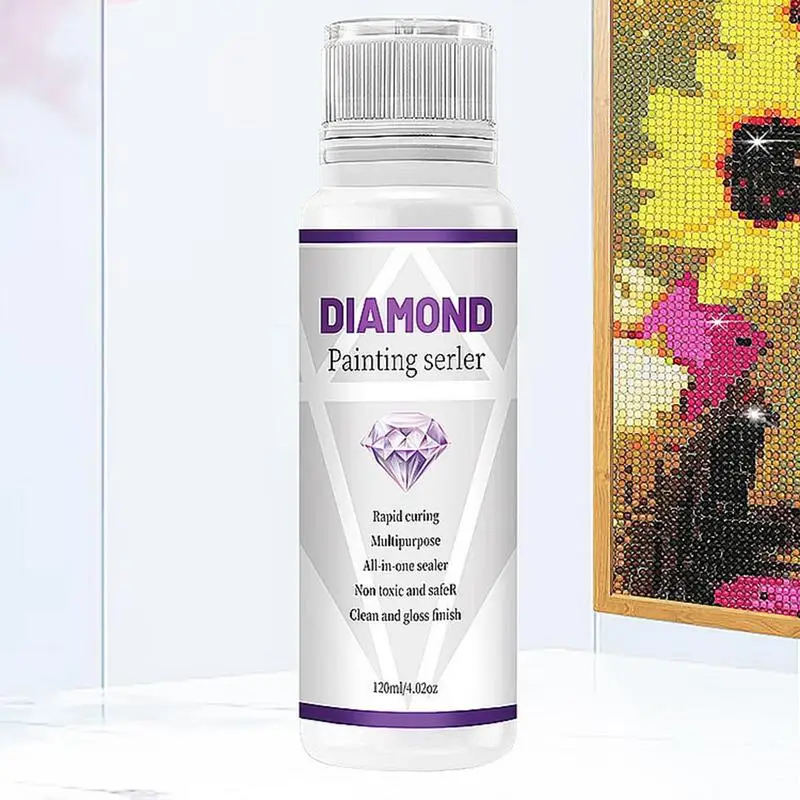 Scellant de peinture au diamant 5D, colle d'art, maintien continu, effet brillant, puzzle, 120ml