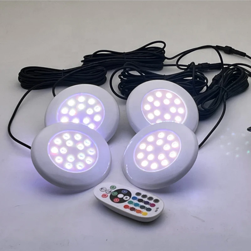 RGB Mini Pool Lights Color Change with Remote Control Private Swimming Pool Villa IP68 Waterproof  LED Underwater Spa Lamp