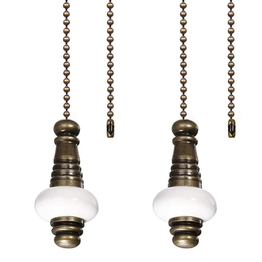 Ceiling Fan Chain Pulls Decorative 12 Inch Color With White Ceramic Pendant Extension For Ceiling Light Lamp Fan Chain Copper 2