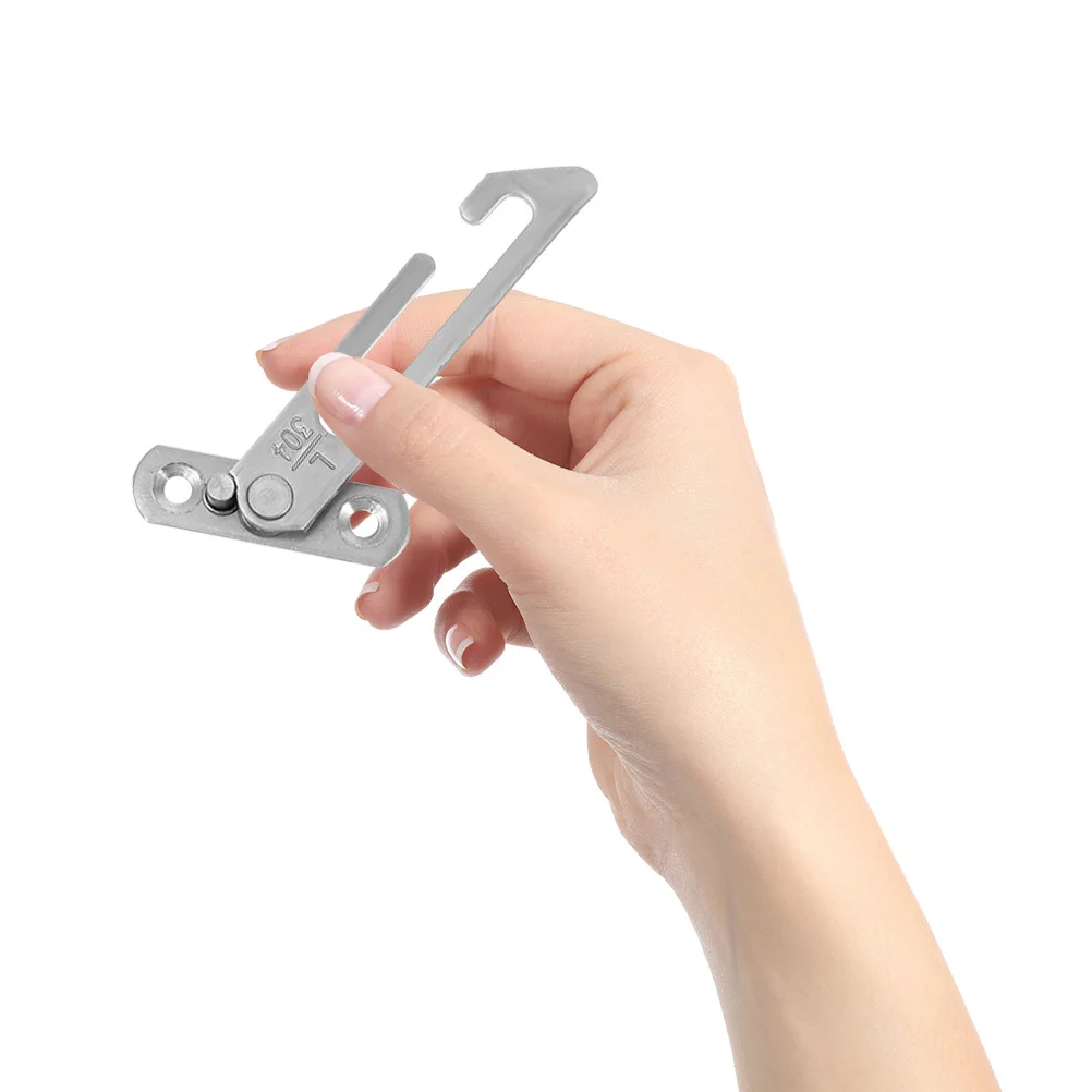 4 個の安全ロックキャッチステンレス鋼調整可能な角度窓ストッパー穴あけ不要簡単インストール垂直窓チャイルドロック