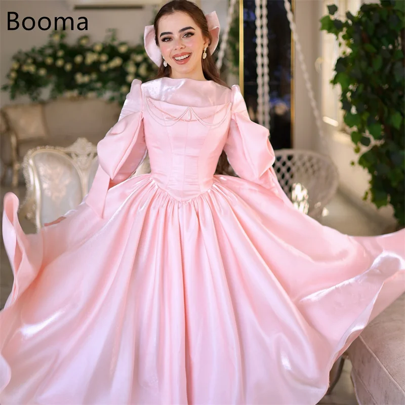 

Booma A-Line Long Simple Pearls Evening Dresses Pink Pleat Formal Dresses for Women Elegant Prom Gowns Custom Made 2025