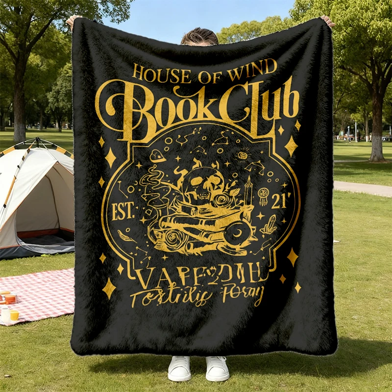 House Of Wind Book Club Acotar Flannel Blanket, Valkyrie Reading Room, Night Court Flannel Throw
