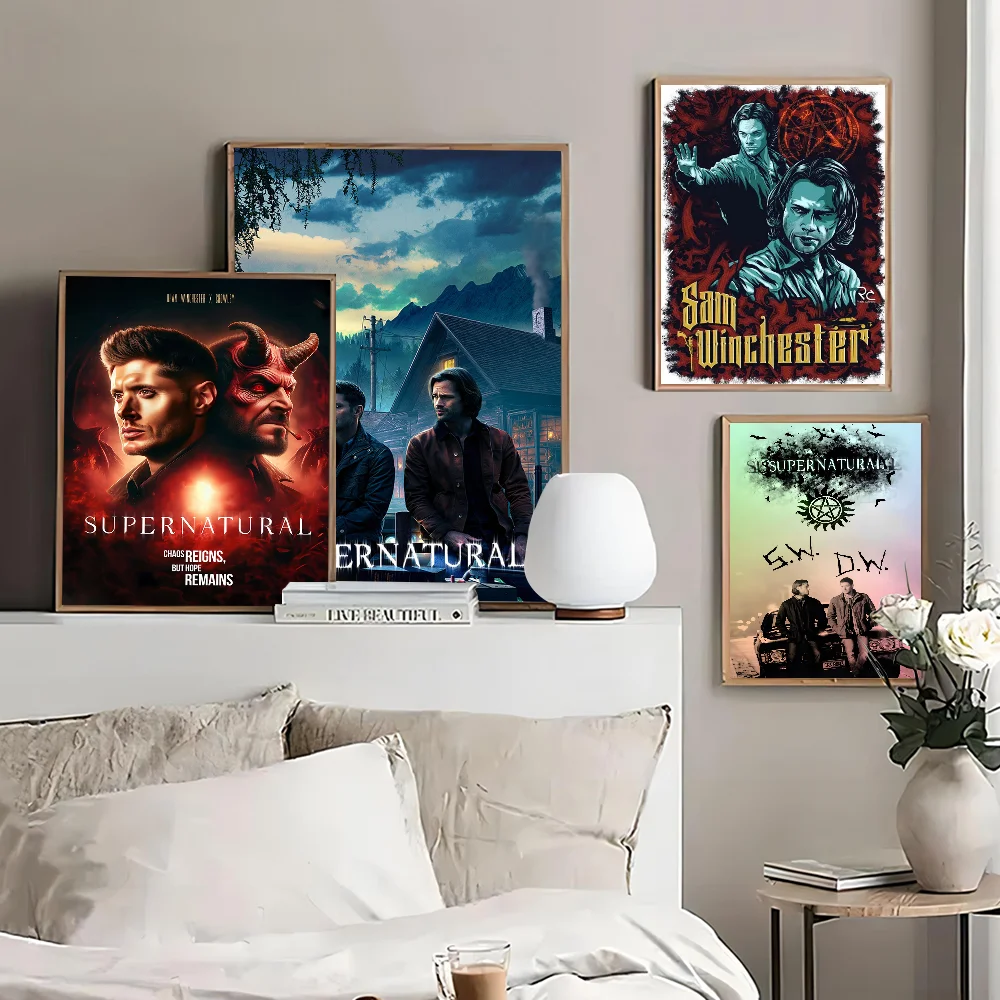 TV Play Series Supernatural Poster Self-adhesive Art Poster Whitepaper Prints Posters Artwork Aesthetic Art Wall Painting