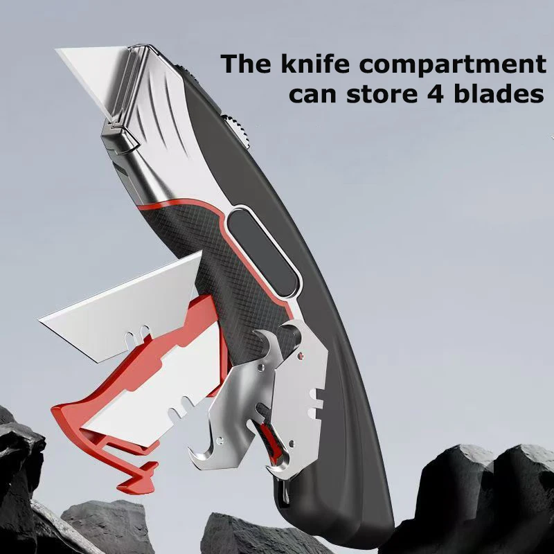 Multifunction Utility knife T Shape OX Horn Double Cutterheads Professional Cutters Heavy Duty Folding Cable Stripping Supplies