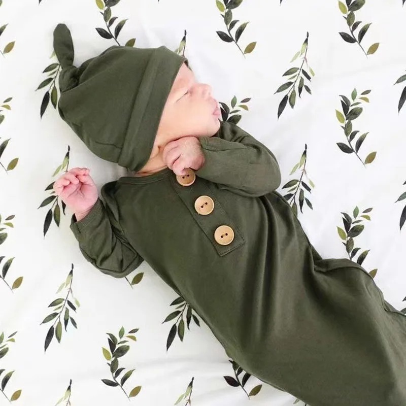Newborn clothes Bamboo fiber knotted clothes Baby clothes Baby onesie
