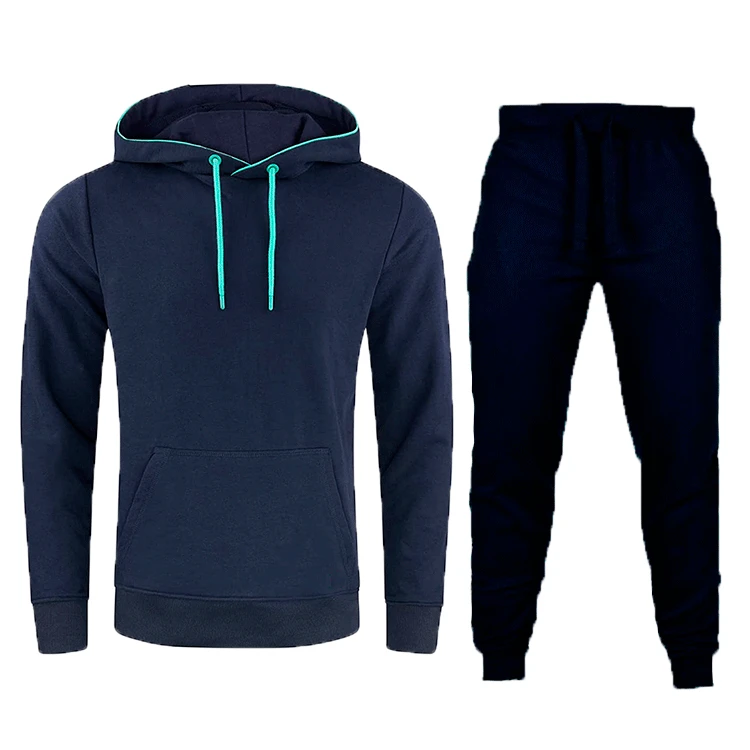 Sudaderas con capucha versátiles y a la moda para hombre, pantalones largos de Color sólido para otoño e invierno, conjunto de deportes al aire libre