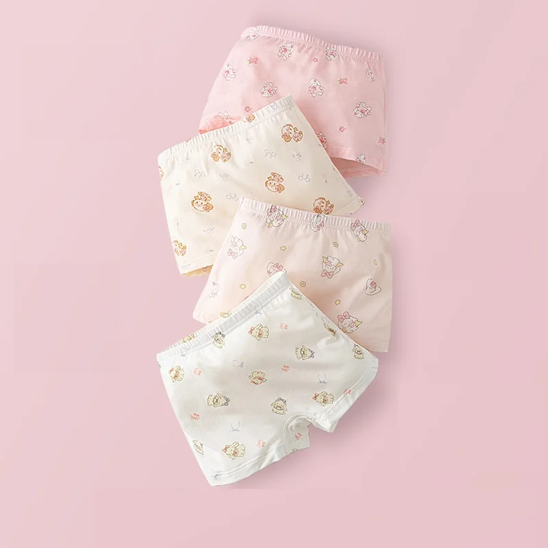 4pcs High-Quality Girls Boys Boxer Panties Children Kids Underwear Ages 2-7y Comfortable Elastic Waist Pants for Students