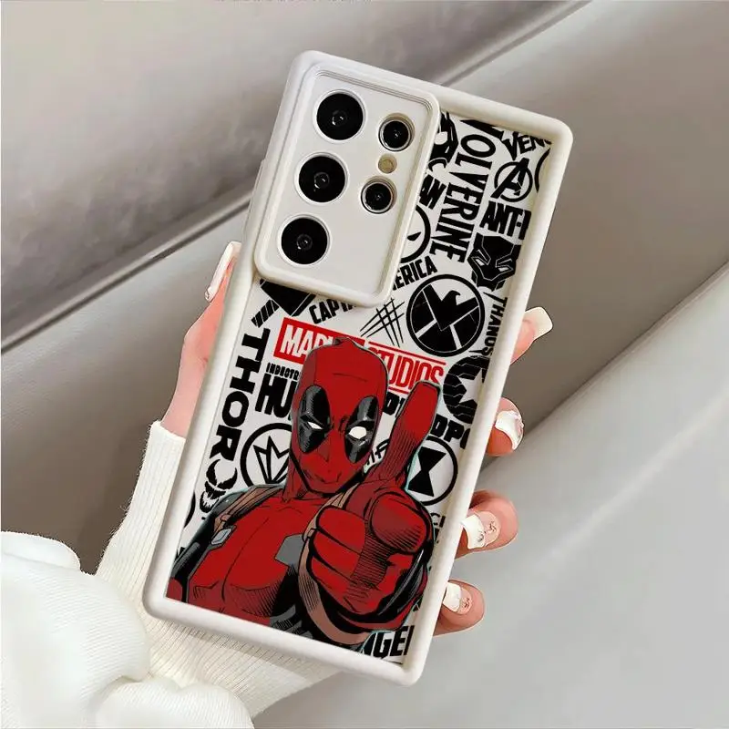 Marvel Deadpool เคสโทรศัพท์ขอบ3D วูลเวอรีนสำหรับ Samsung Galaxy, S22 S23 S24 S20พิเศษ FE Note 20 A50 A04 A04S บันไดฟันด้า