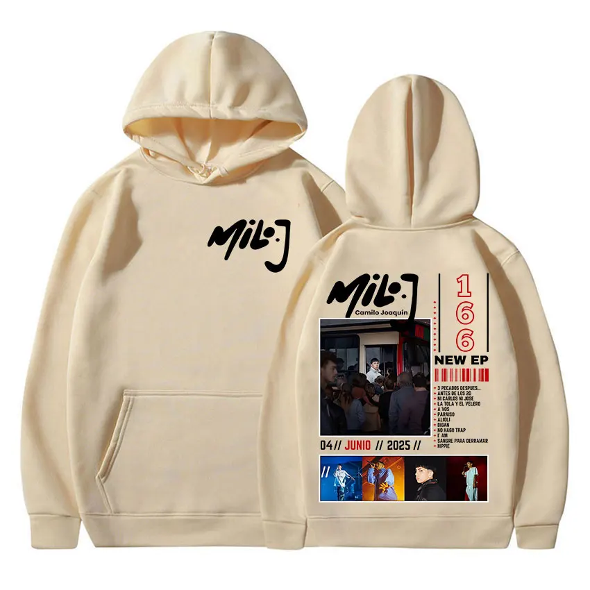 래퍼 마일로 J 166 신상 앨범 2025 프린트 후디 남성 고딕 의류 풀오버 스웨트셔츠 남성 힙합 패션 오버사이즈 후디