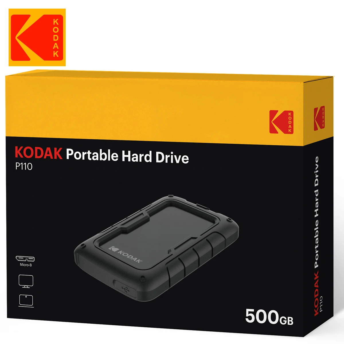 Kodak P110 Tragbare externe Festplatte 500 GB 1T 2T USB3.0 Leichte PHDD mit Silikon-Schutzhülle für PC-Tablets PS5 – Detail 12