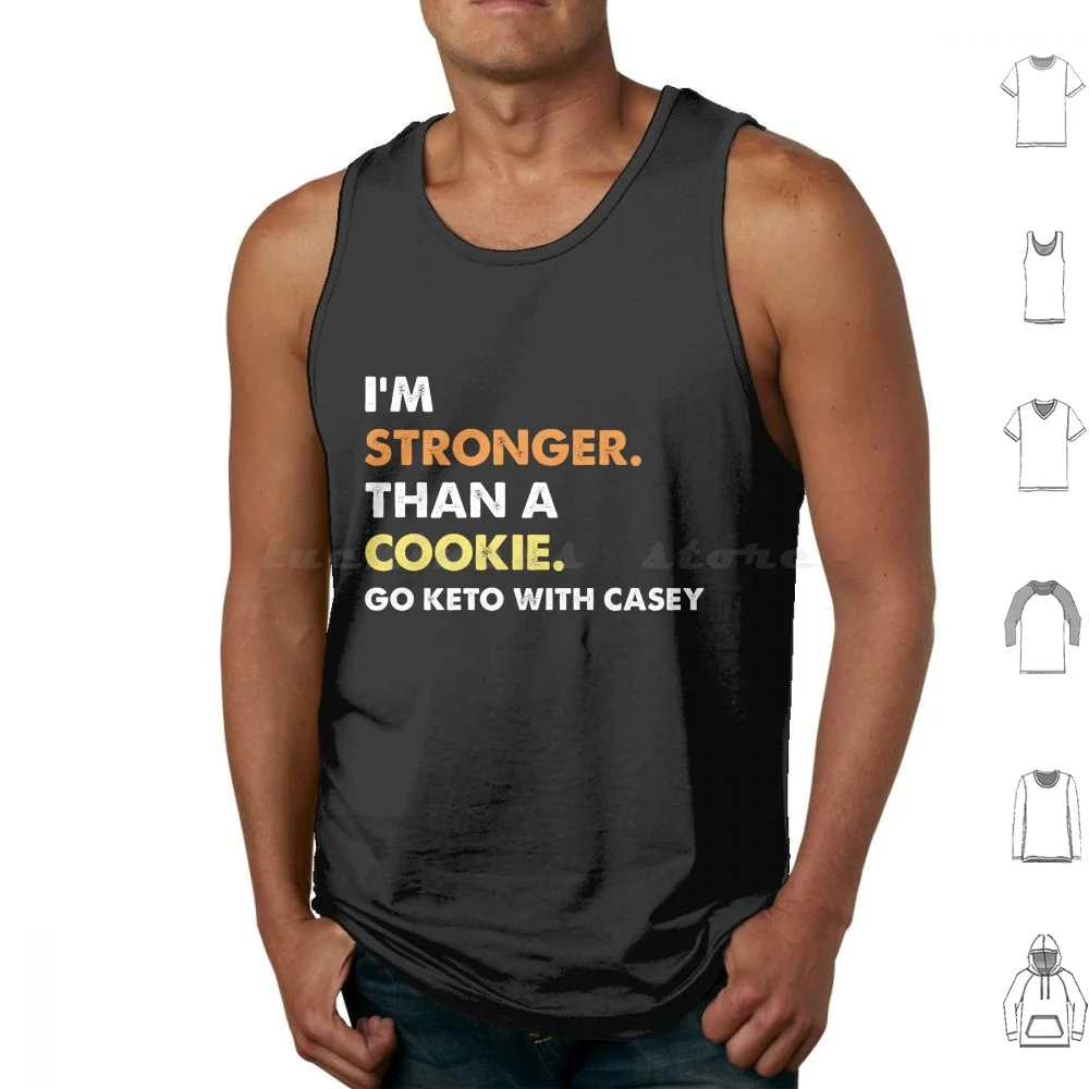 Soy más fuerte que una galleta Go Keto con Ω camisetas sin mangas, chaleco para principiantes, Plan de comida Keto, guía de seis semanas, dieta Keto