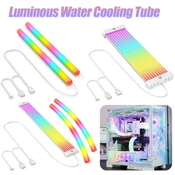 COOLMOON Silicone Soft Tube ARGB Vest Aura Sync Luminous Water Cooling Tube DIY 5V 3PIN ARGB Flexible Computer Case Decoration