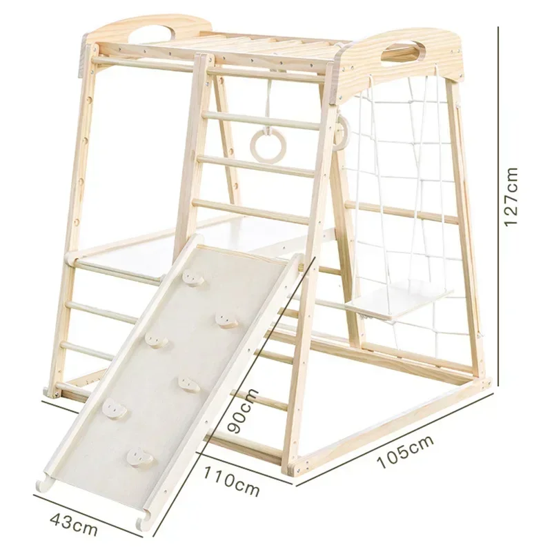 COMMIKI Funny Indoor Playground Baby Toys Structure Climbing Toys Heavier Climbing Toys With Solid Pine Indoor Gym For Kids