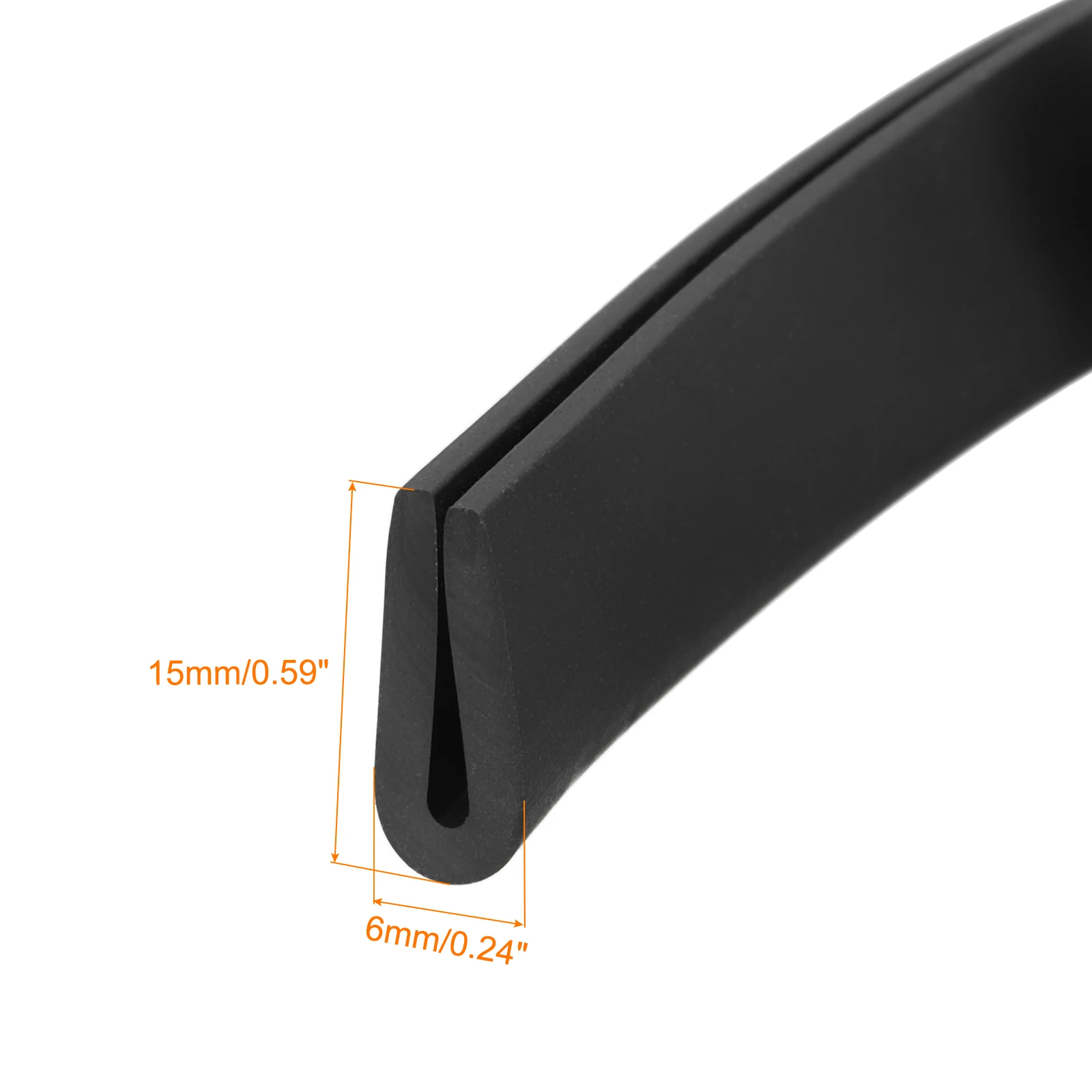 Uxcell 1/2/3 Meter U-Kanal-Kantenschutz Gummidichtungsstreifen Kantenschutz Flach/Rund Typ Geeignet für 0,5-12mm Kanten für Autotüren