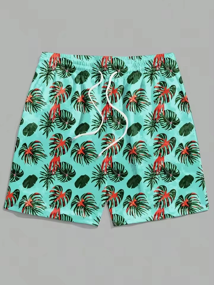 New 3D Palm Tree Graphic Beach Shorts Men Women Plant Print Surf Board Trunks Hawaii Beach Swimwear Pants Kids Cool Ice Shorts