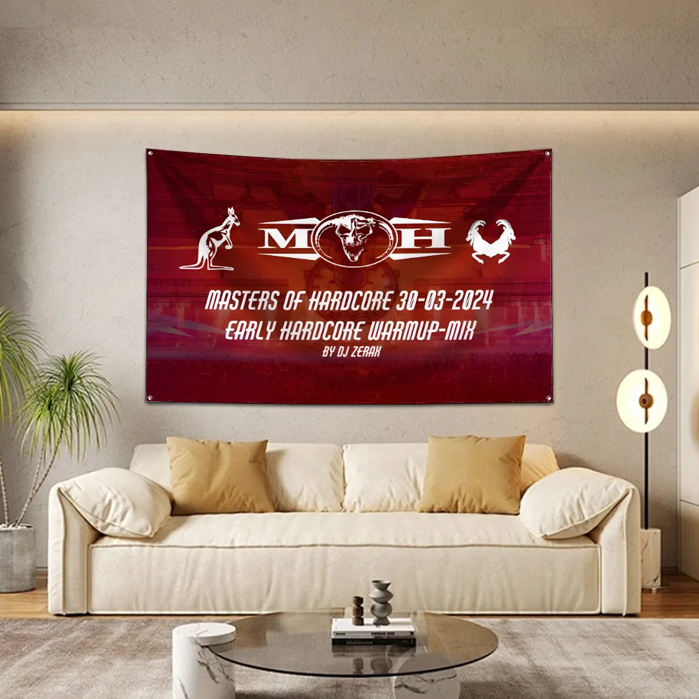 60x90cm Masters of Hardcores Flag Polyester Digital Printing Banner for Garage Wall Art Out Door Decoration