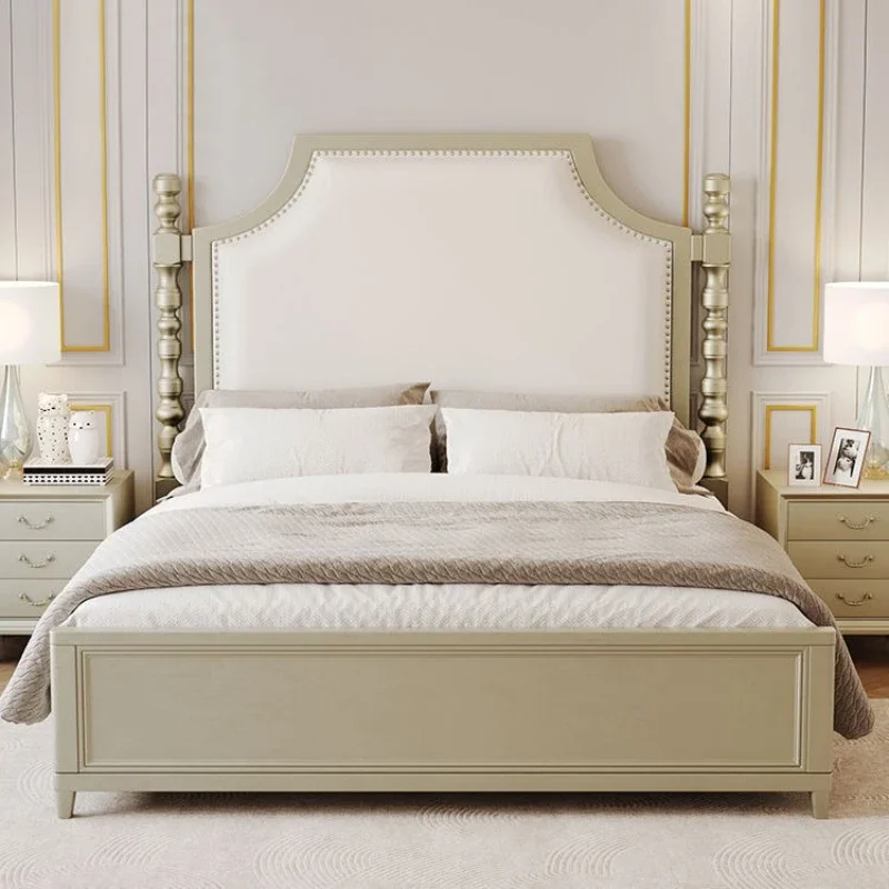 American solid wood bed master bedroom bed modern simple 1.5 meters double
