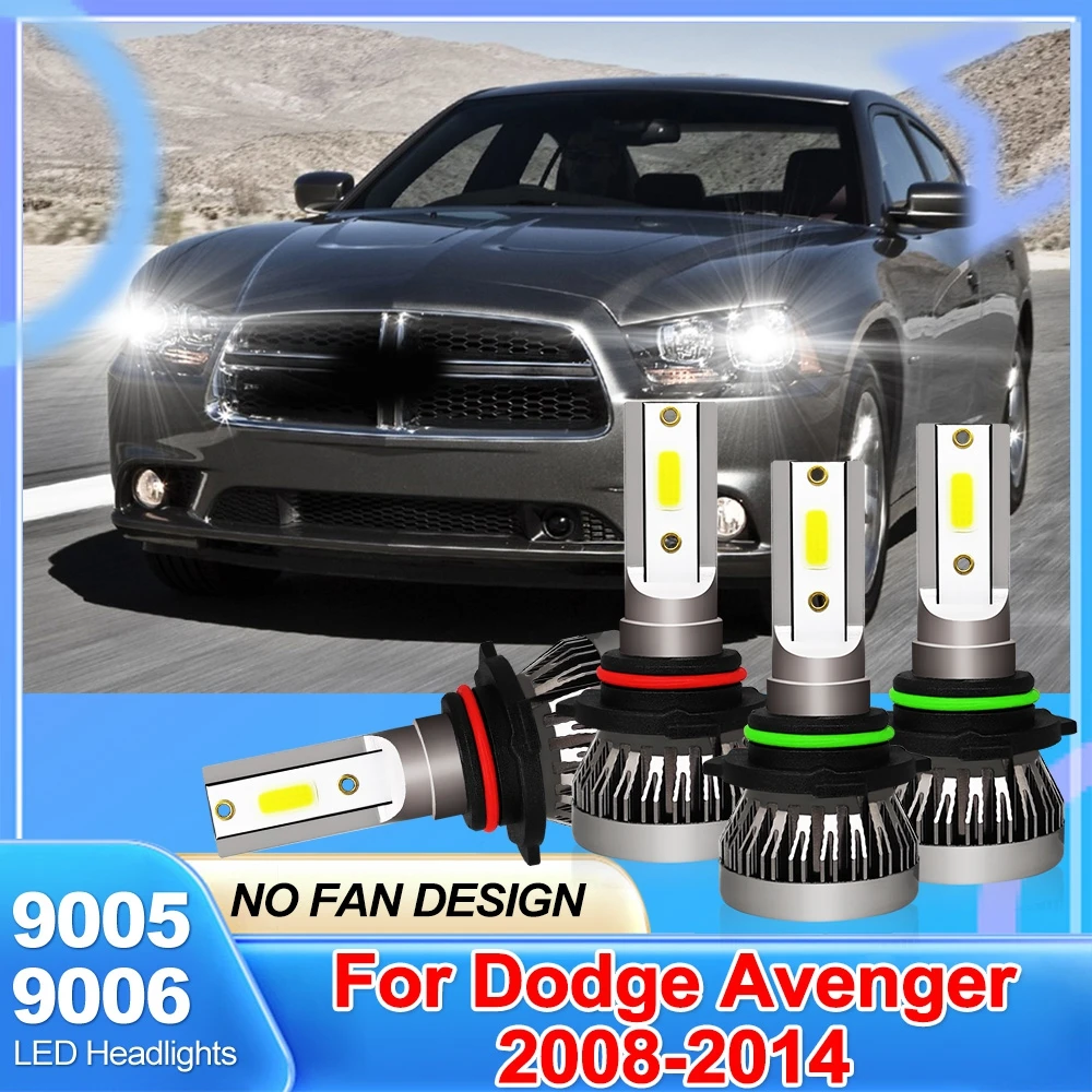 

For Dodge Avenger 2008-2014 9005 HB3 9006 HB4 LED Headlight Hi&Lo Beam Bulbs Kit 20000LM NO FAN Design Light Bulbs
