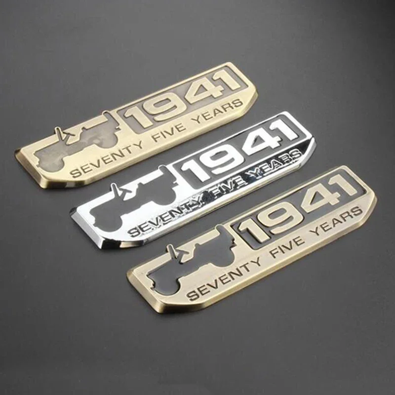 Anniversary 3D Car Logo Auto Body Tail Decor Stickers Suitable for Guide Wrangler Free Guest Passenger Grand Cherokee Jeep 1941