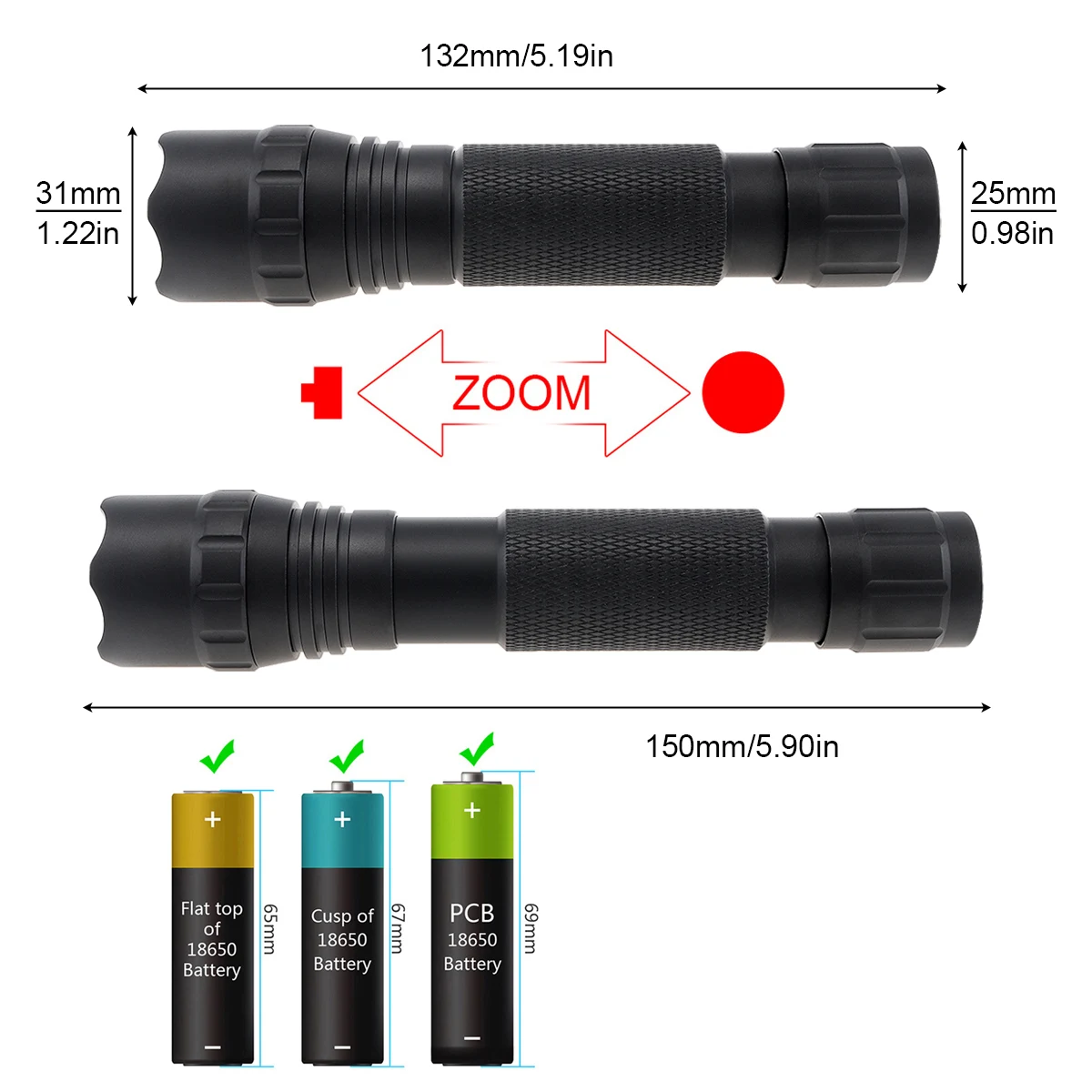 2000LM 502B Mini LED Infrared IR 940nm Night Vision Zoom Flashlight Handheld Waterproof and Shockproof Flashlight for Hunting