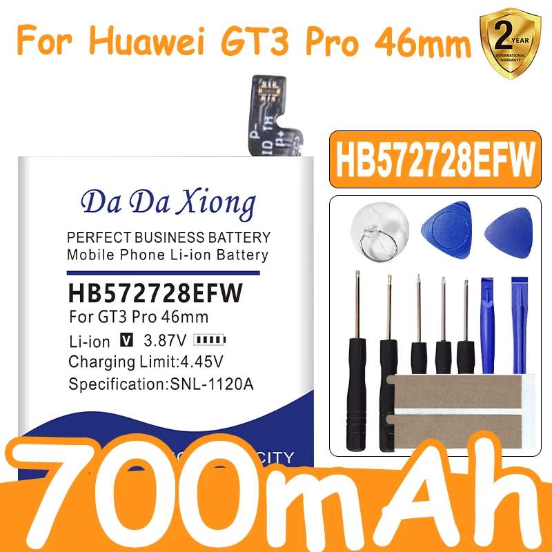 

DaDaXiong 700mAh HB572728EFW Battery for HUAWEI GT3 Pro 46mm + TOOL