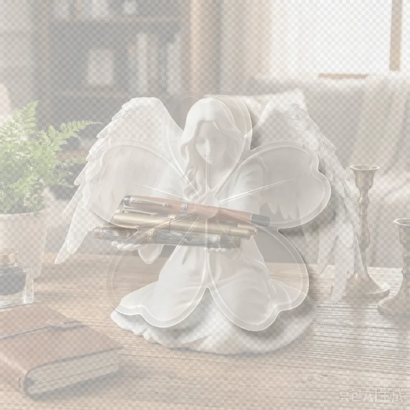 3D Printed Plastic Angel Pen Stand Desktop Organiser Rack Pen Holder Plastic Non-Slip Base Stable Desktop Organizer Gift Idea