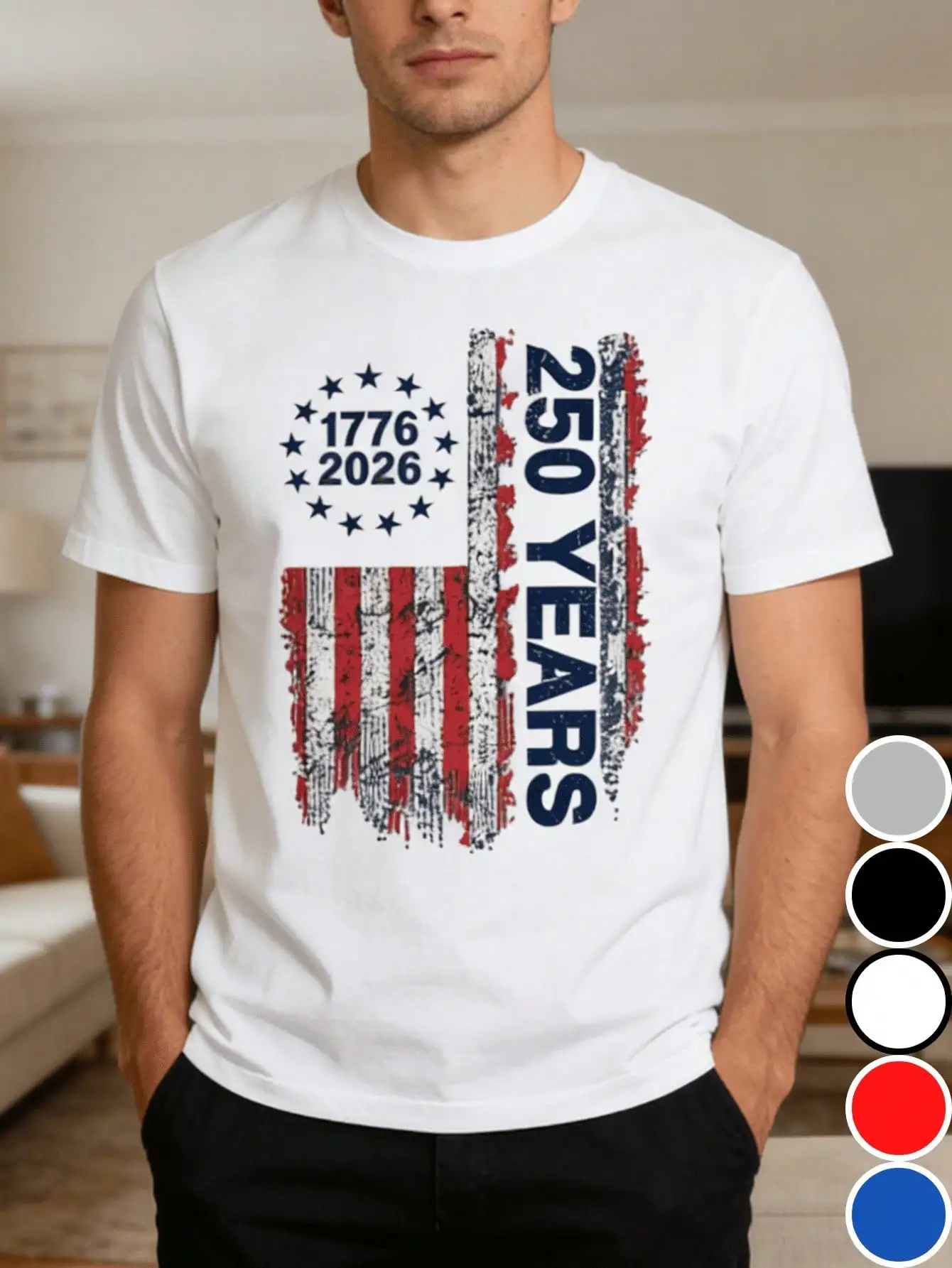 

America 250th Birthday-Shirt, US, We People Shirt Men’s Short-Sleeve Crew Neck-Shirt, Casual Tee, Summer Top, Outdoor Cloth%...