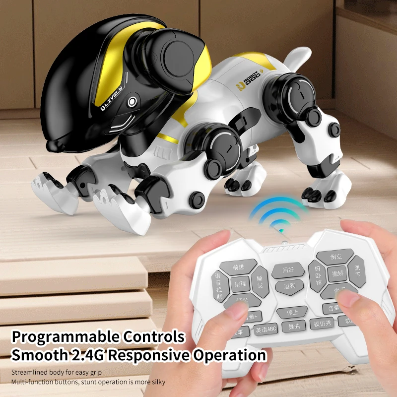Robot chien Emo RC télécommandé, voix intelligente, marche, danse, animal de compagnie interactif, chiot, jeu mignon, jouets pour enfants