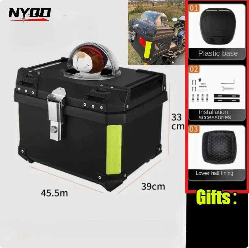 

Водонепроницаемый дышащий багажник для мотоцикла/электроскутера 36L 45L 57L, ящик для хранения шлемов и вещей, водонепроницаемый контейнер для перевозки животных