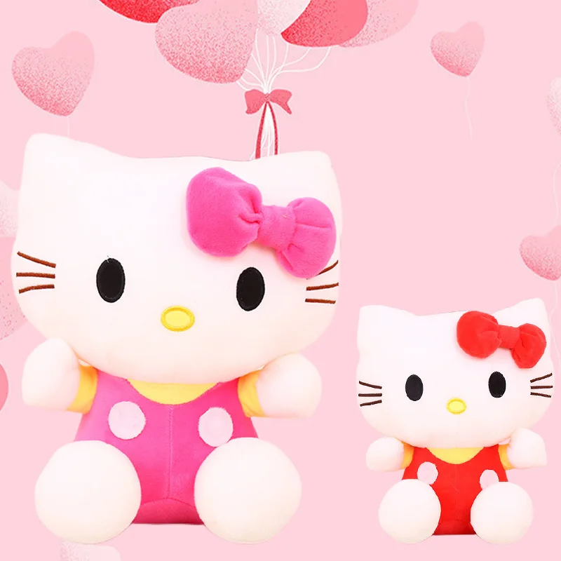 Sanrio-muñecos de peluche de Hello Kitty para niñas, peluches Kawaii de 25Cm, decoración del hogar, regalo de cumpleaños