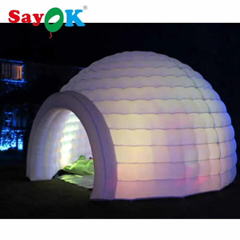 Sayok-5m Dia tenda domo inflável para publicidade, iluminação colorida, decoração do evento