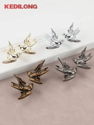 KEDLO creative personality European style bird handle kitchen cabinet antique brass single hole Pull drawer nickel knob