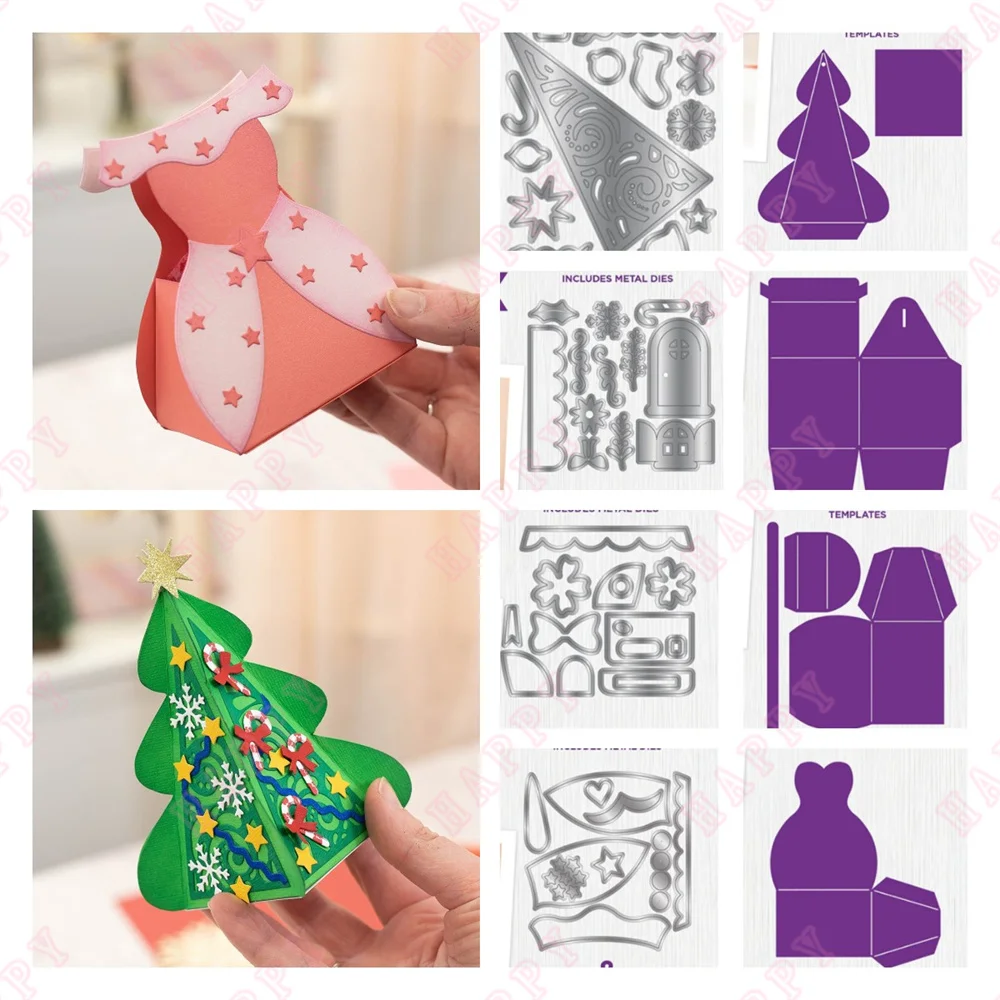 

Beautiful Bag and Christmas Cottage Metal Cutting Dies Stencil For DIY Cut Die Scrapbooking Album Embossing Paper Card Embossing