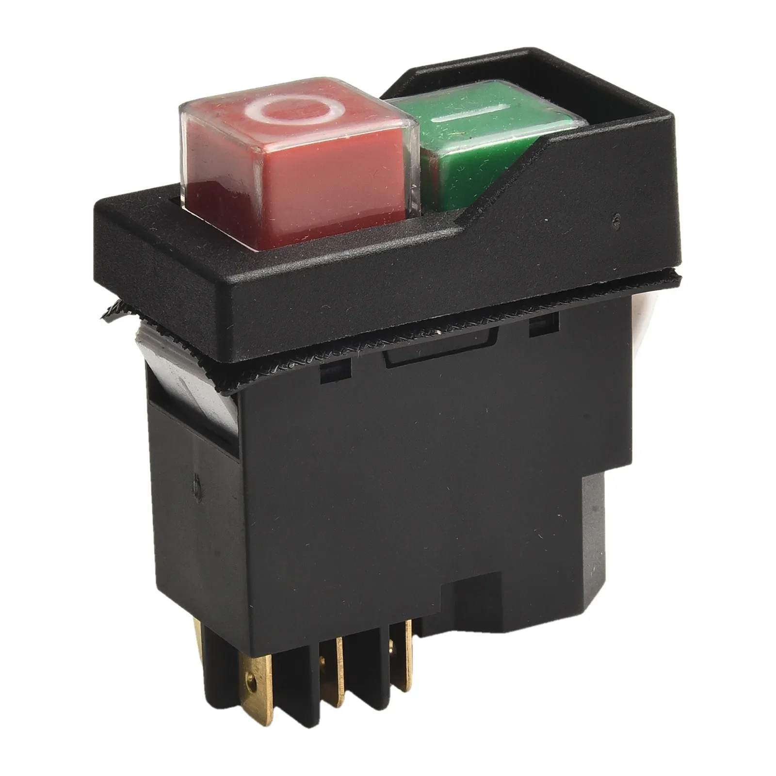 Interruptor de Botón Pulsador KJD17 de 127V, Color Negro, Interruptor de Botón Pulsador Impermeable, Rendimiento Confiable, Diseño Impermeable